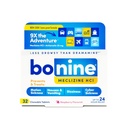 Bonine Non-Drowsy Motion Sickness Relief - Kauwtabletten met Meclizine HCL 25mg - Niet Drowsy Medicine voor Misselijkheid of Beweging Ziekte - Cruise Essentials - Raspberry Flavor, 32 Kauwtabletten