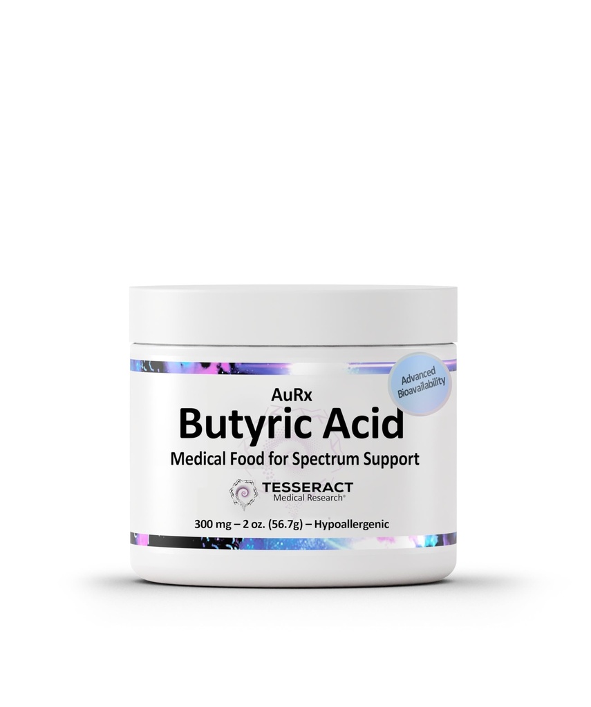 AuRx Autisme Spectrum Medical Food Powder to Support Gut Health, gestabiliseerd Butyric Acid Supplement in een Palatable-Tasting Powder voor ASD-kinderen, Hypoallergeen, 2 Ounces