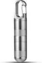 TISUR Kleine Titanium pil geval, Keychain pil houder Travel pil Box, Portable pil Organizer Waterdichte metalen pil geval fles (Gray Titanium Medium - 2,16 inch)