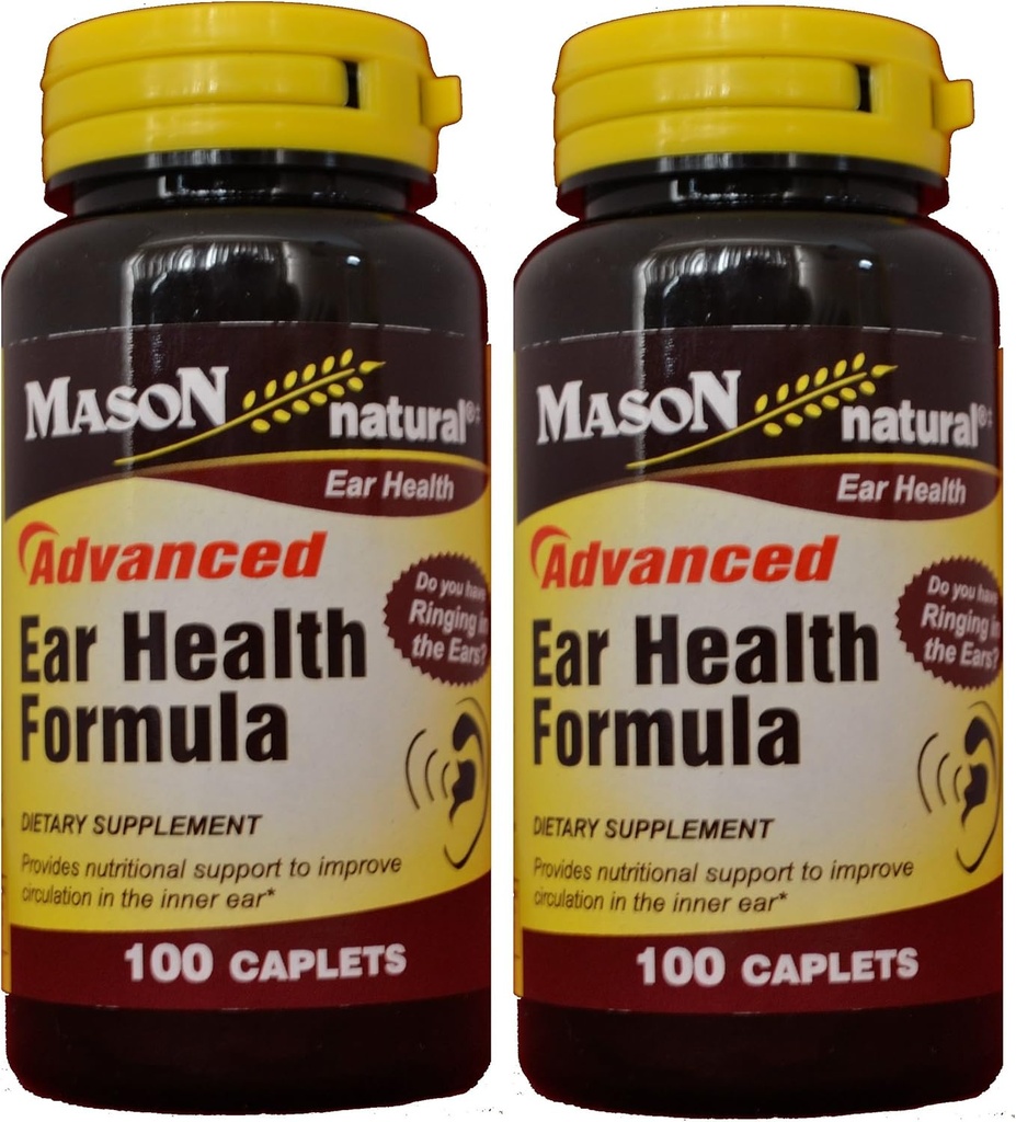 Mason Natural Advance Ear Health Formula Bioflavonoids Plus 100 Caplets per fles Verpakking van 2 Totaal 200 Caplets