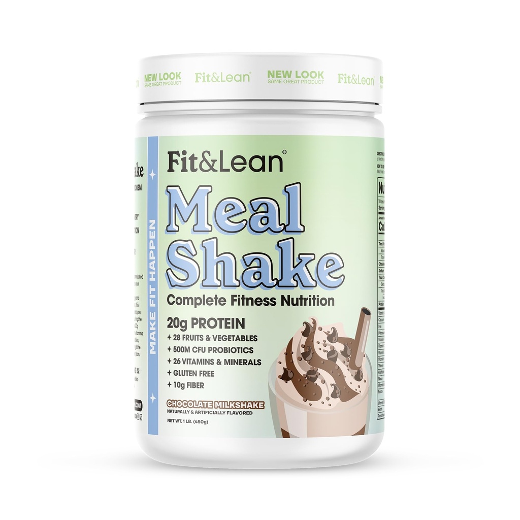 Fit & Lean Meal Shake, Fat Burning Meal Replacement, Protein, Fiber, Probiotica, Chocolade, 1lb, 10 porties per container