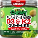 Center-Filed Vitamin D3 K2 Gummies - Kids, tieners & volwassenen - Supplement for Healthy Teeth, Bone, Energy & Immunity - 5000 IE D3, 120 mcg K2(MK-7), 120 mg Calcium - Vegan & Non-GMO - 60 Tel.