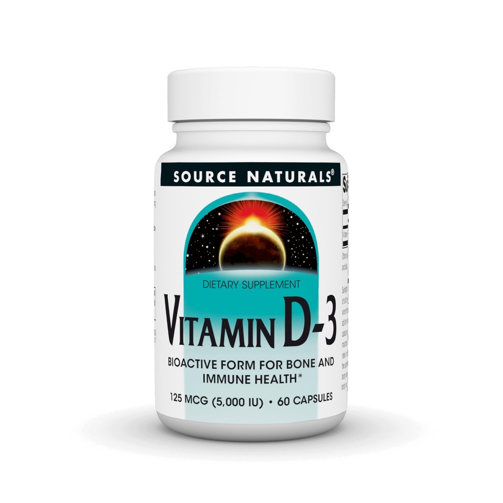 Bron Naturals Vitamine D-3 Bioactive Form for Bone & Immune Health* 5000 iu - 60 Capsules
