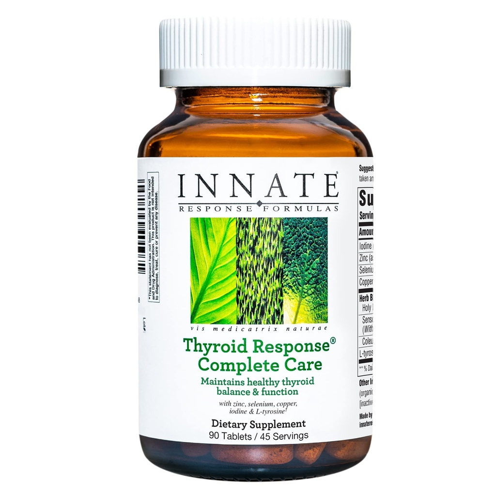 INNATE Response Formulas Thyroid Response Complete Care - Made with Ashwagandha - Handhaaft optimale schildklierbalans en functie - Vegetarisch, Glutenvrij, Non-GMO - 90 tabletten (45 porties)