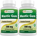 Best Naturals 2 Pack Mastic Gum Capsules 500 mg - 60 Tel - (Non-GMO) (Gluten Free) - Bevordert gezonde maag & Duodenal Health - (Total 120 Capsules)