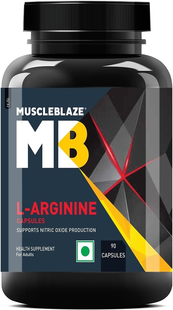Generieke L-Arginine, Ondersteunt de productie van stikstofoxide, Verpakking van 90 capsules