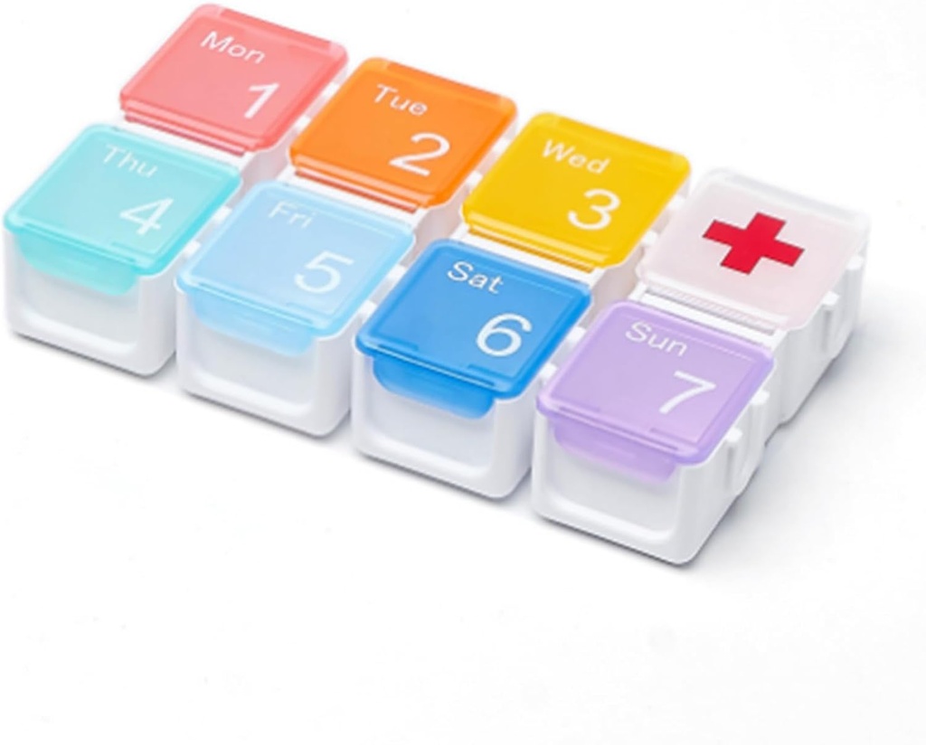 Weekly pil Organizer, Medium Compartments voor gemakkelijk te gebruiken (Multicolor)