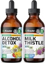BIO KRAUTER Alcohol Detox Tinctuur 4 Fl. Oz. & Milk Thistle Tinctuur 4 Fl. Oz.