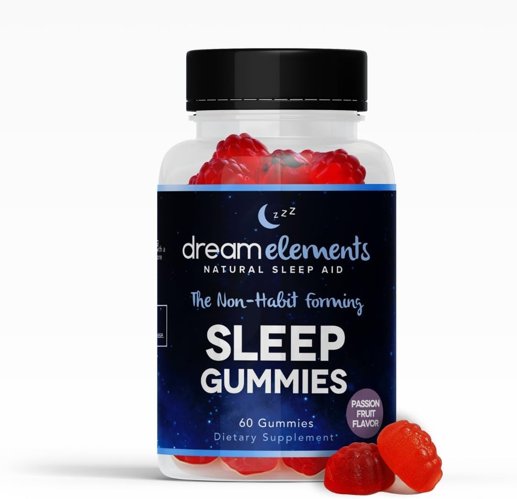 Slaapsupplement Gummies - Alle natuurlijke, passie fruit smaak, 60ct
