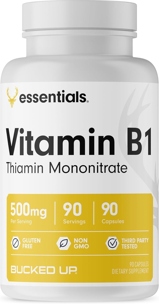 Opgeborgen vitamine B1 500 mg capsules, Essentials (90 porties)
