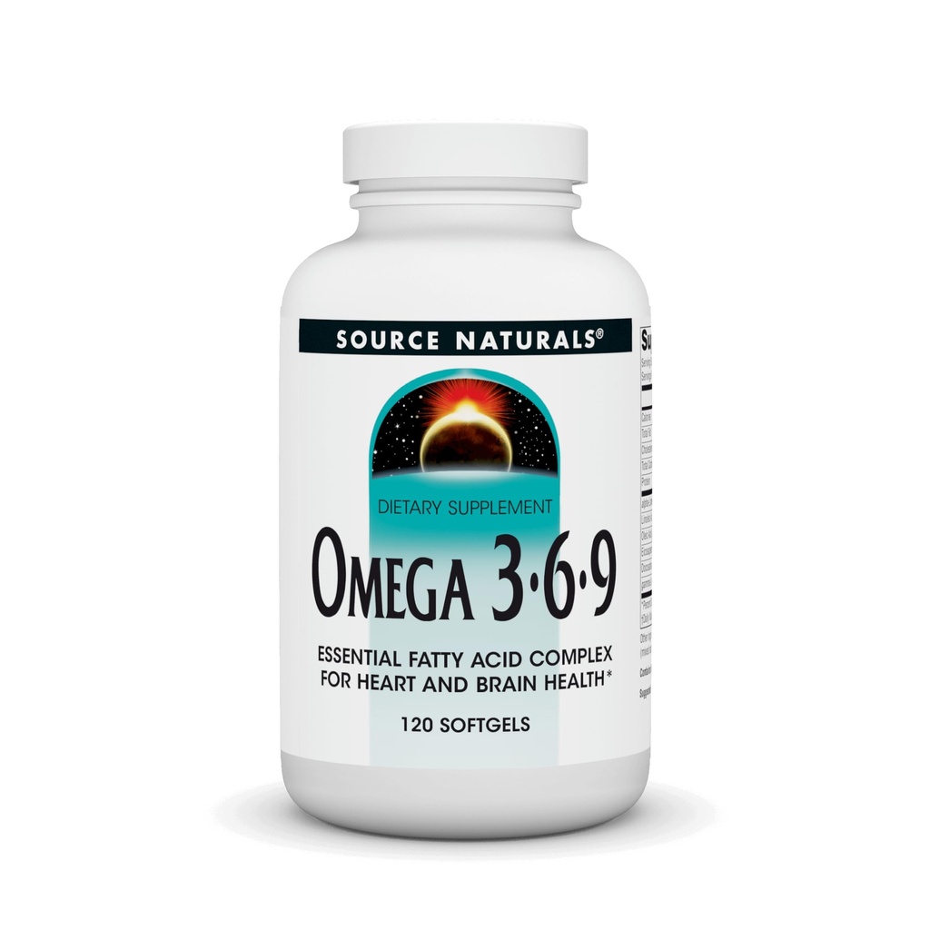 Bron Naturals Omega 3-6-9, Essential Fatty Acid Complex for Heart and Brain Health* - 120 Softgels