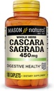 MASON NATUURLIJKE Cascara Sagrada 450 mg, kruidensupplement voor normale spijsverteringsfunctie ondersteuning, 100 caplets