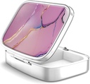 Pill Box 2 Compartment Small Pill Case,Portable for Pocket or Purse Pill Organizer Pill Container Holder to Hold Vitamins, Medication, Fish Oil and Supplements（36-Color Gradient