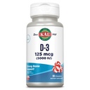 KAL Vitamine D3 5000 IE 125 mcg, High Potency Vitamine D kauwtabletten, Calcium Absorptie, Bone Health and Immune Support Supplement, Natural Peppermint Flavor, 60 dagen garantie, 60 porties, 60 kauwgom