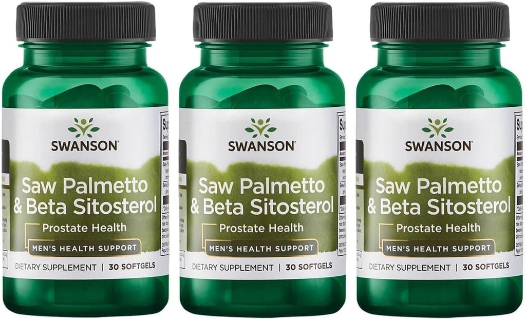 Swanson Saw Palmetto en Beta Sitosterol 30 Sgels (3 Pack)