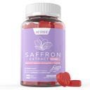 Saffraan Supplementen Gummies 100mg - 100% Pure Saffron Extract met Magnesium Glycinate, L-Theanine, Kurkuma, Ashwagandha, Honey & Vitamin B Complex for Mood & Power, Antioxidant, Vitality - 60 Tel.