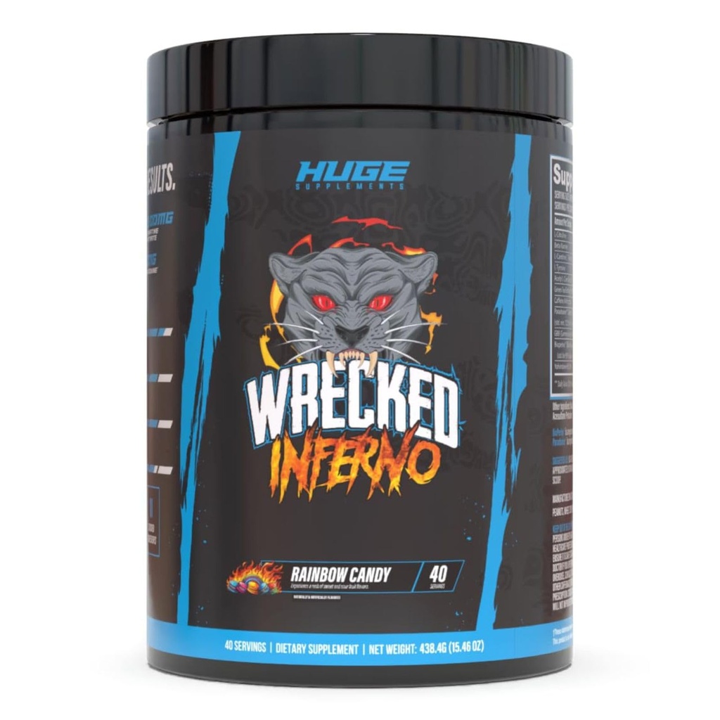 Wrecked Inferno - Thermogenic Pre Workout For Men & Women, Increase Energy, Boost Thermogenesis & Metabolism, Enhance Exercise Performance - Contains L-Citrulline, L-Carnitine, Beta-Alanine & More