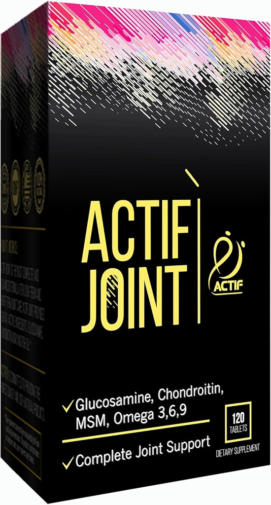 ACTIF Joint Supplement 4-in-1 Fast Relief Maximum Strength, Volledige Joint Support Formula, Niet GGO, 120ct, Made in USA