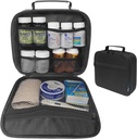 Medium Travel pil fles Organisator, Medicine Bag, drager voor medicijnen en medische benodigdheden - zwart (Zonder slot)