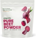 Pure Beetwortelpoeder Biologische - Nitric oxide Circulatie Superfood, Ondersteunt de bloedstroom en de gezondheid van het hart - Verhoog uithoudingsvermogen en natuurlijke energie, 30 + porties (1 LB zak)