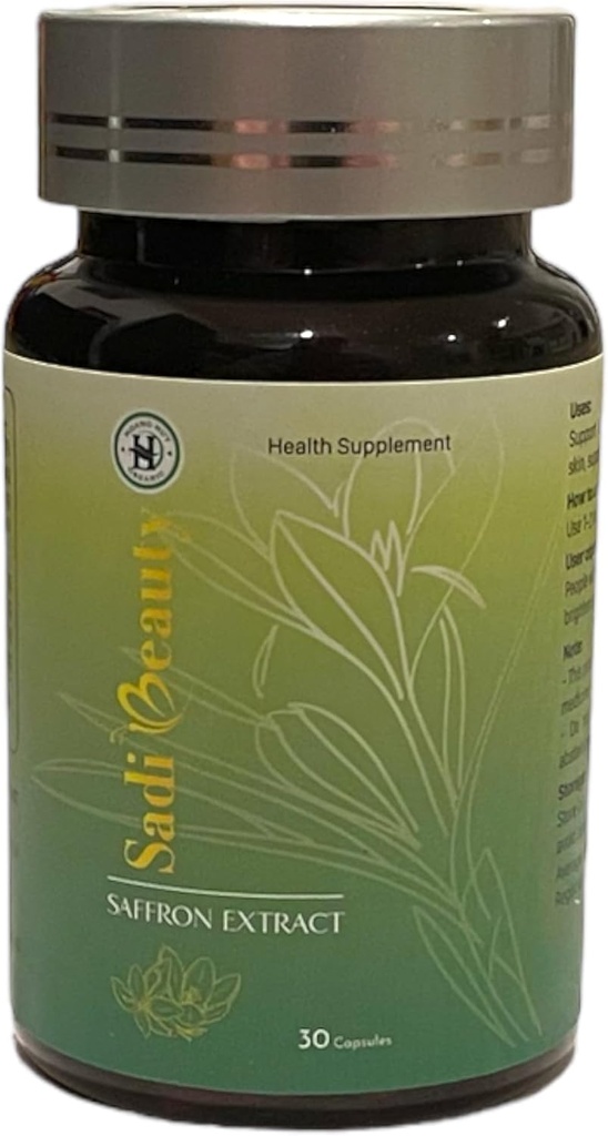 Saffraan Extract Capsules met L-glutathion, Vitamine C, Vitamine E; Heldere huidtoon, Help Melasma, Verminder donkere vlekken, Antiveroudering 30 capsules