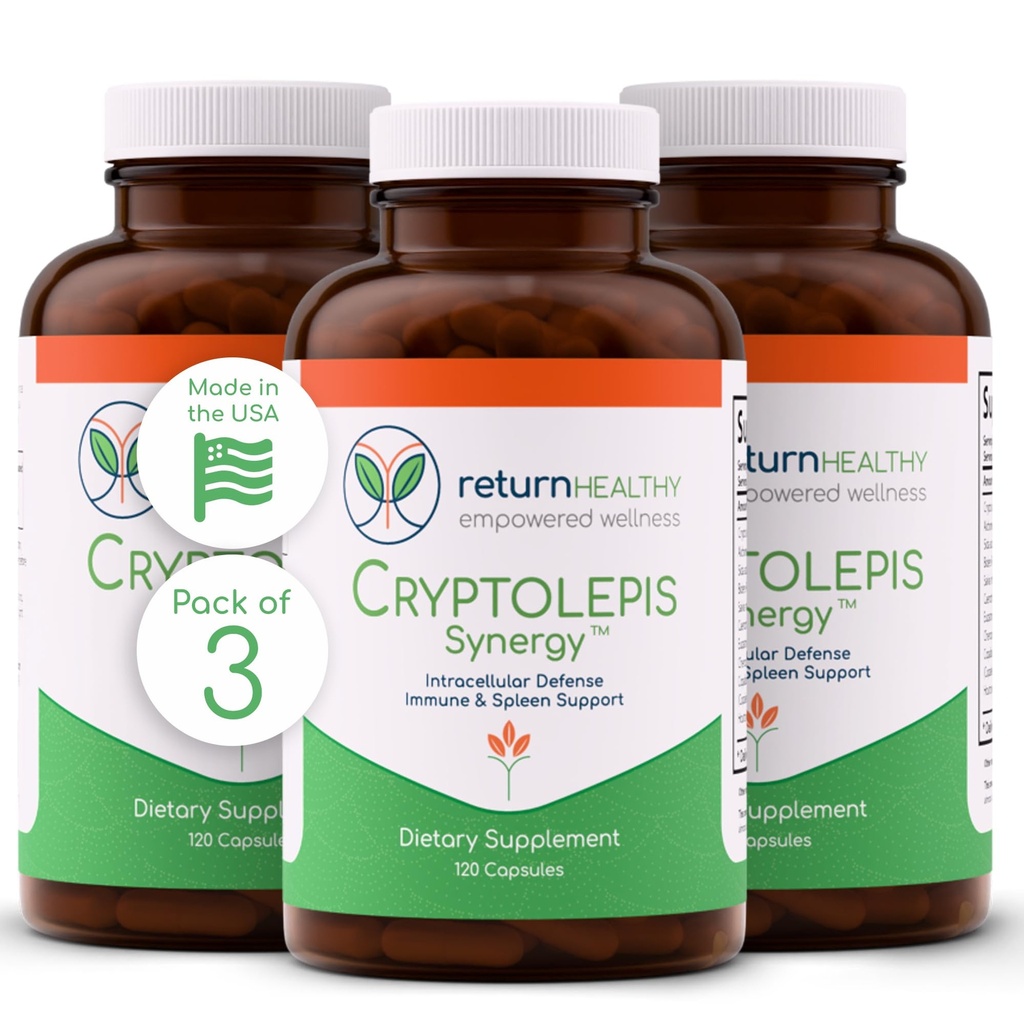 Cryptolepis Synergy, Immuun Ondersteuning Vitaminen, Immuun Systeem Booster voor volwassenen, lever, lymfatische, & Immuun Ondersteuning Supplement, Ondersteunt Lyme & Natuurlijke Parasiet Verdediging, 120 Capsules, 3 Pack