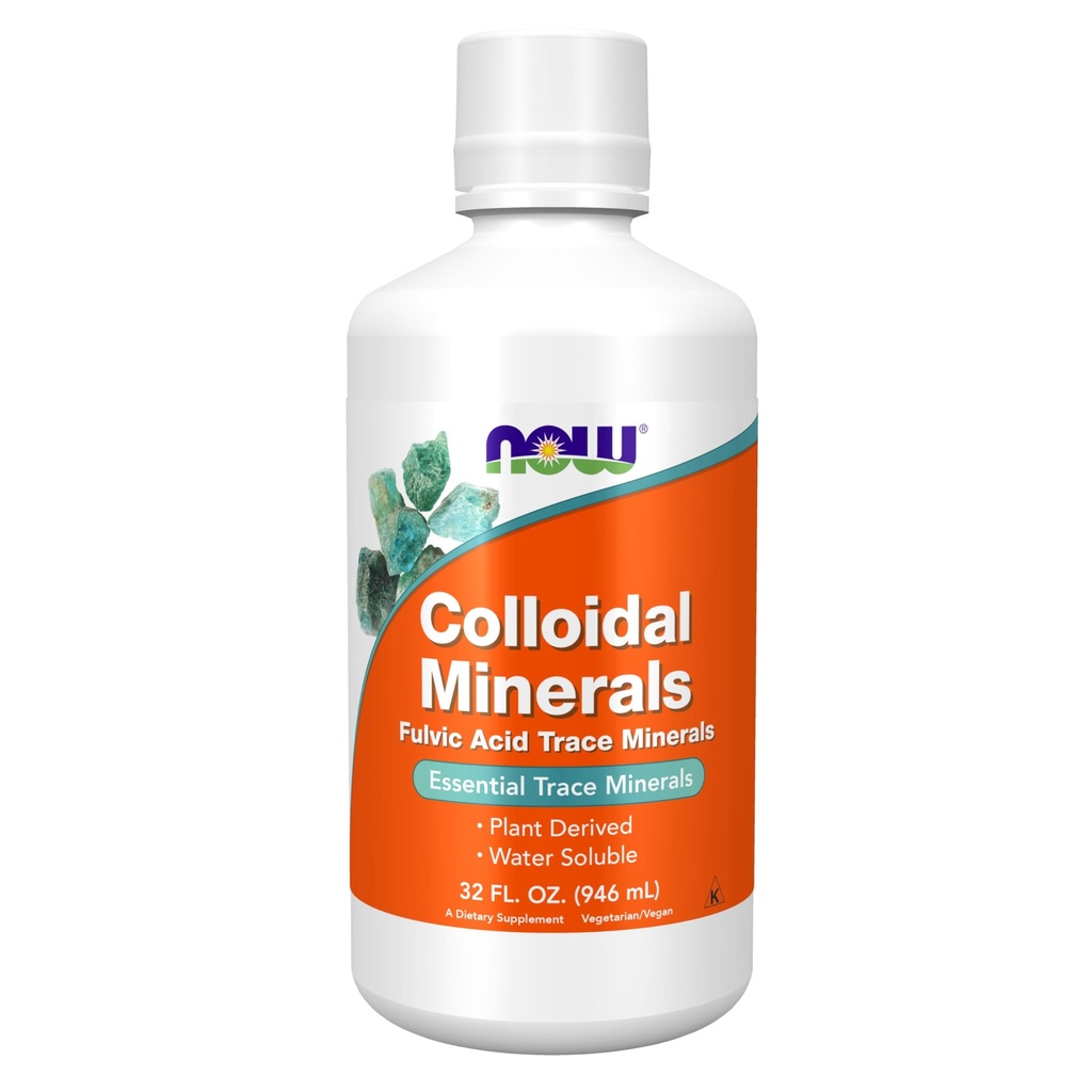 NOW Foods Supplementen, Colloïdale Mineralen Liquid, Plant Afgeleide, Essentiële Trace Mineralen, 32-Ounce