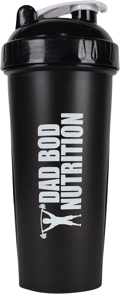 Pap Bod Nutrition Grappig Proteïne Shaker Bottle 28 Ounce Water Cup (Zwarte Lid)