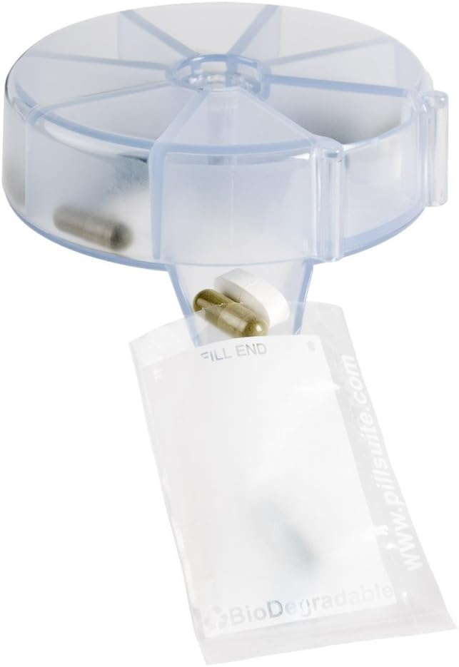 EZY DOSE Pill Sorter, Organisator, Vitamine en Medicine Packaging System for Travel, Easy-Tear Pill Pouches, BPA gratis