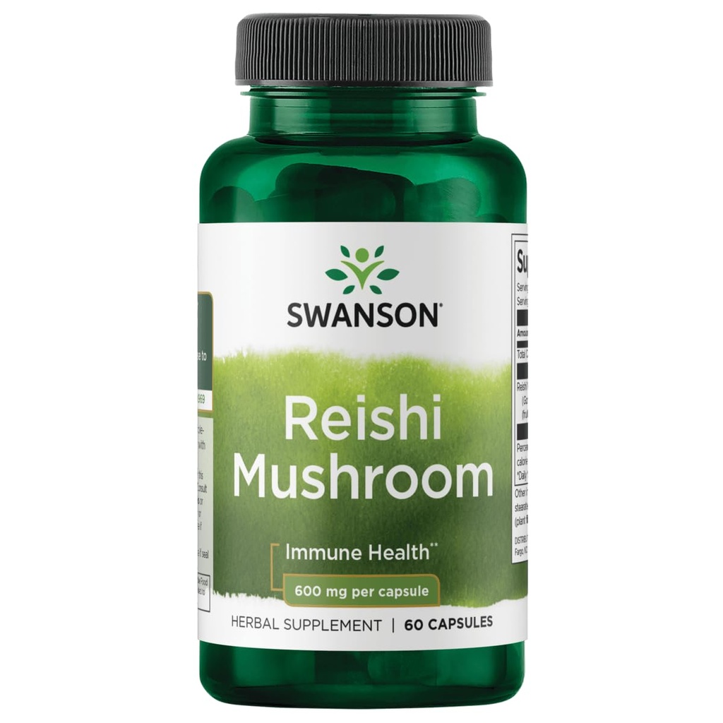 Swanson Reishi Mushroom Immuunfunctie Mood ondersteuning 600 Milligrammen 60 Capsules