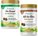 NaturVet All-in-One Dog Supplement - voor gezamenlijke ondersteuning, spijsvertering, huid, jasverzorging 120 zachte kauwen & geen scoot voor honden - 120 zachte kauwen - ondersteunt gezonde Anal Gland & Bowel functie