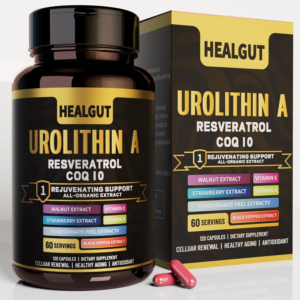 9-in-1 Urolithin A Supplement voor Vrouwen Anti-Aging 1000mg: Antioxidant Capsules met Trans-Resveratrol en CoQ10 - USA Lab Geverifieerde Ondersteuning Gezond Verouderen en Cellulair Hernieuwen
