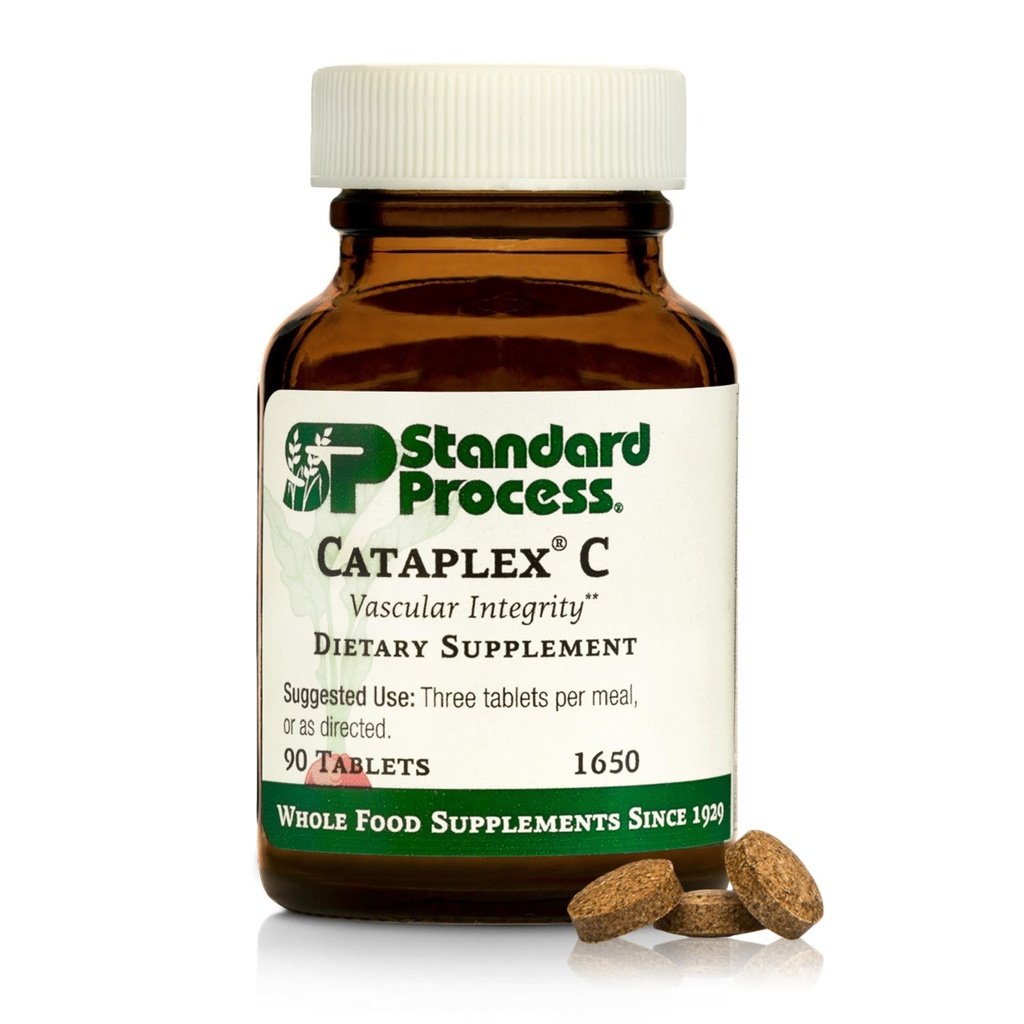 Standard Process Cataplex C - Immune Support, Adrenal Support, en huid- en botgezondheidssupplement met vitamine C, Magnesium citraat, Calcium, Zonnebloemlecitijn, en meer - 90 tabletten