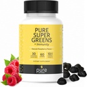 Super Greens Multivitamine Gummies voor volwassenen en kinderen Immune Ondersteuning Gummies - 30 Superfoods Vegan Supplementen - Natuurlijke Raspberry Flavor (60 Tellen)