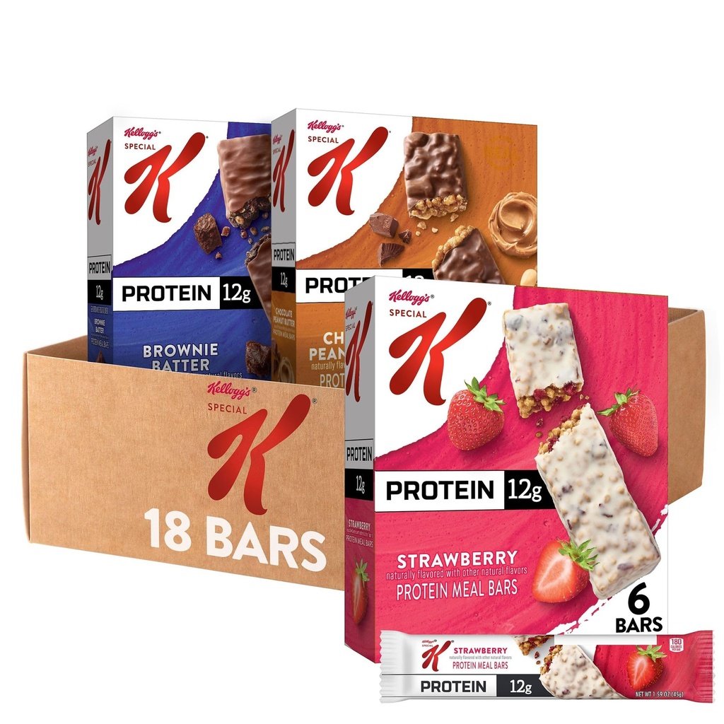 Special K Bar Proteïne Maaltijd Bars, Maaltijd Vervanging, Bulk Proteïne Snacks, Variety Pack (3 Dozen, 18 Tellen)