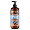 Wild Caught Pure Cod Liver Oil 16oz Hoogste Omega 3 1150mg/tsp, Hoogste Zuiverheid, Hoge EPA/DHA, Vitamine A & D - Vermindert Jeuken, Gezonde Huid & Coat, Mobiliteit, BPA-Free, Pomp incl.
