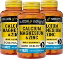Mason Natural Calcium Magnesium & Zink, 300,Dagvoorziening, Ondersteunt normale Bone Health & Immuun System Booster, 3 Pack