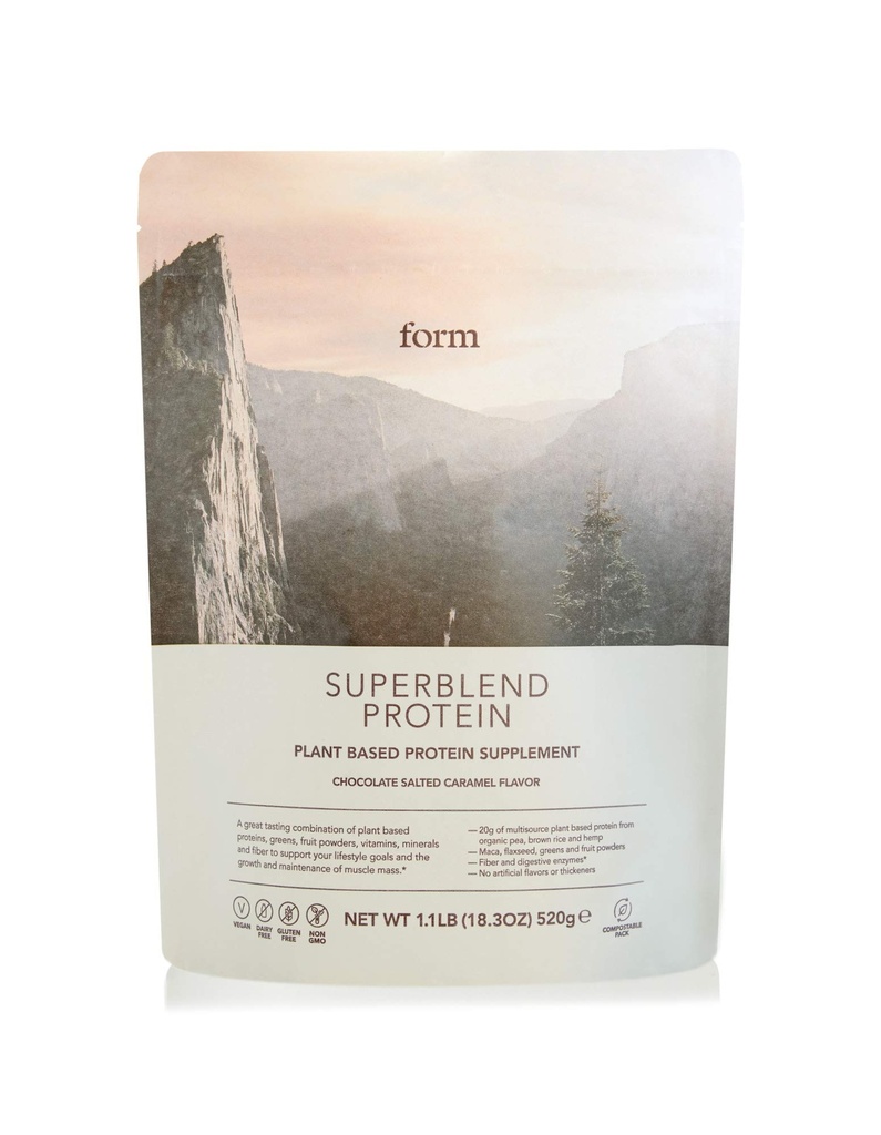 Form Superblend Proteïne - Vegan Proteïne Poeder met Superfoods, Vitaminen en Mineralen - 20g plantaardige eiwitten per portie (Chocolate Salted Caramel)