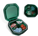 Reizen pil Organizer - Duurzame, waterdichte pil Case Travel Grootte met 4 Compartiments - Compacte pil Travel Case voor Vitaminen, Supplementen, Geneeskunde - Reizen pil Container voor Purse (Groen)