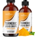 Turmeric Curcumin Liquid Drops - Natural Joint & Healthy Support with 95% Standardized Curcuminoids for Best Absorption - Non-GMO, Gluten Free 4 Fl Oz (Pack of 2)