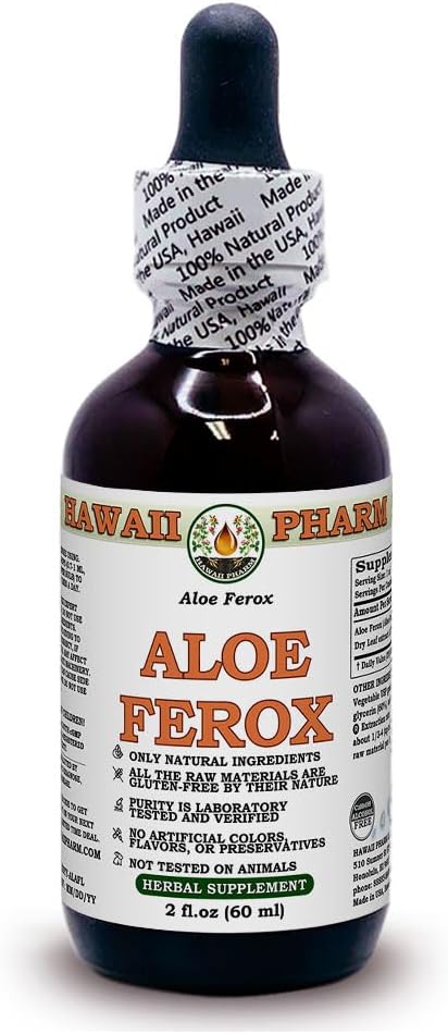 Aloe Alcoholvrije Liquid Extract, Aloë (Aloe Ferox) Gedroogd Blad Glyceriet Kruidensupplement 2 oz
