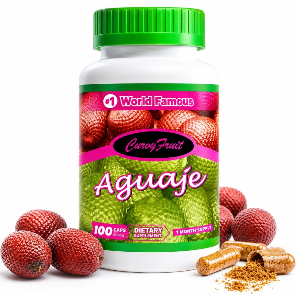 Natural Curves & Hormonal Balance – Aguaje Pills for Women by CurvyFruit – Booty, Hips & Bust Support – 100 Vegan Capsules – Menopause Relief – Made in Peru