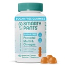 SmartyBants Prenatale Vitaminen voor Vrouwen, Suikervrije Multivitamine Gummies: Methylfolaat, Omega 3 (ALA) Vitamine D3, C, Vitamine B12, B6, A, K & Zink, Inositol, Erytritol Vrij, 60 Tellen (20 Dagen Levering)
