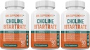 3 Flessen Choline Bitrate 900mg per portie 270 Total Capsules KRK Supplementen