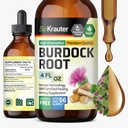 BIO KRAUTER Burdock Root Tinctuur - Antioxidant Ondersteuning Liquid Supplement - Burdock Root Extract - Alcohol en Suikervrij - Vegan Drops 4 Fl.Oz.