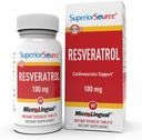 Superior Source Resveratrol 100 mg - Dietary Supplement for Healthy Aging - Supports Brain & Heart Health - Non-GMO & Gluten-Free - 60 MicroLingual Instant-Dissolve Tablets