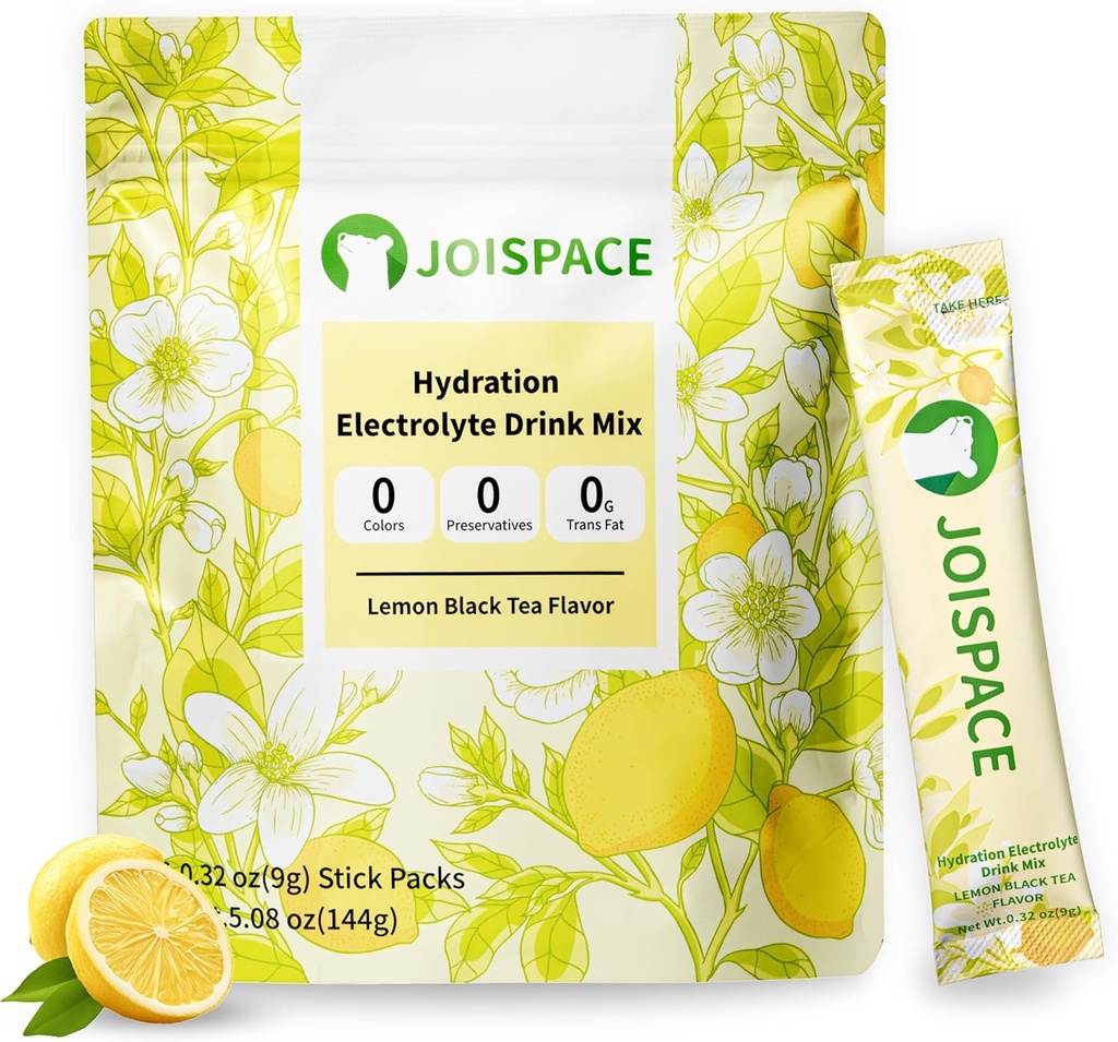 JOISPACE Electrolyte Drink Mix met Thee Polyfenolen Snelle Hydratatie & Elektrolyten Boost 