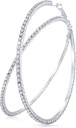 Grote Rhinestone Hoop Oorbellen Shining Crystal Rhinestone Dangle Big Hoop Oorbellen voor Vrouwen bruiloft feest favor, 80 mm