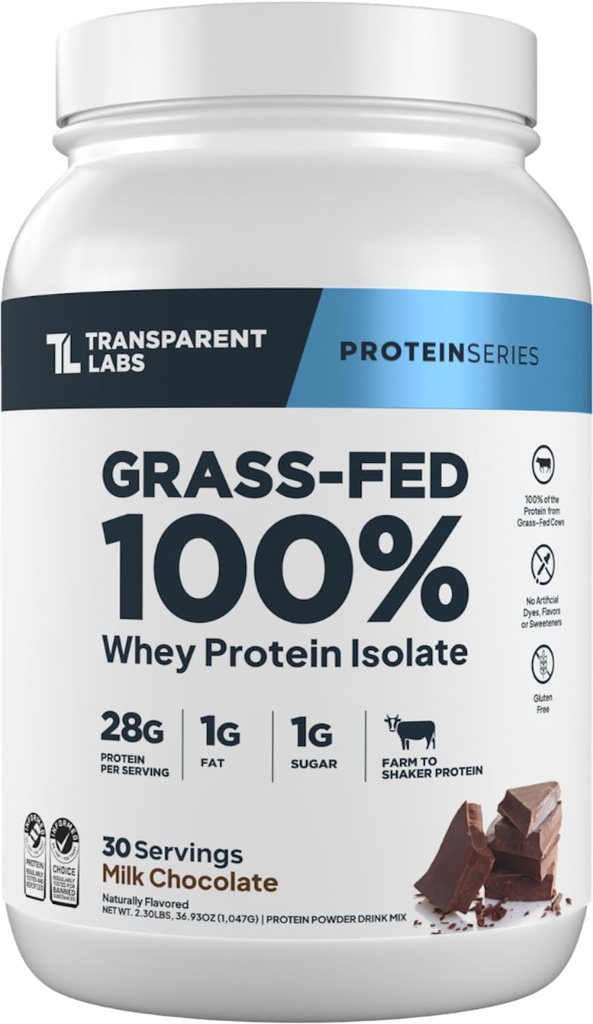 Transparent Labs Grass-Fed Whey Protein - 30 Servings, Milk Chocolate