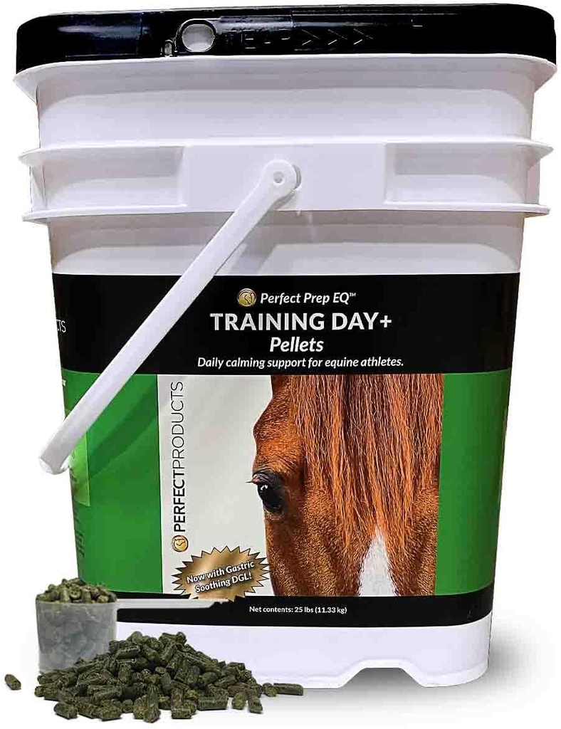 Perfecte voorbereiding EQ Trainingsdag + Pellets Toon veilige paard Calming Supplement (25 lb)